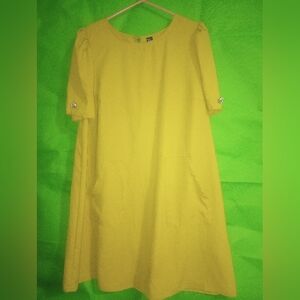 Chic Yellow Long Sleeve Dress